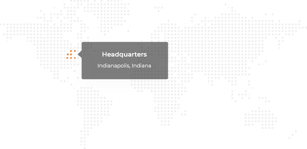 A map of the world with the word headhunters on it, showcasing Integrated Marketing Solutions.