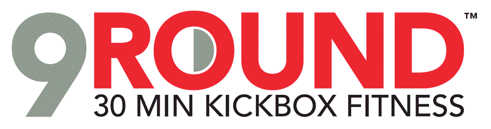 9 round 30-minute kickbox fitness logo with Strategic Branding Services.