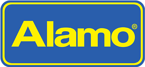 The Alamo logo on a blue background showcases our strategic branding services.