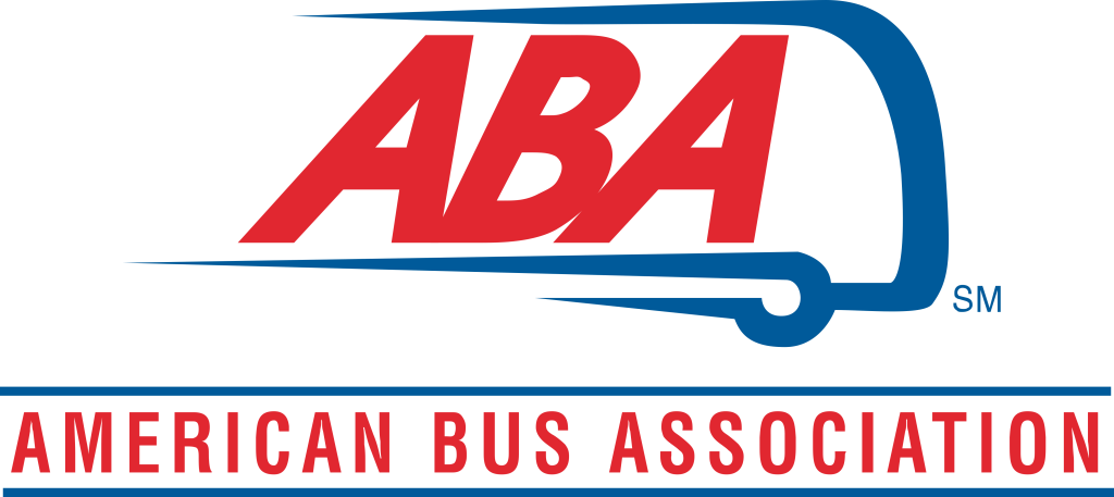 Red and blue ABA logo, American Bus Association