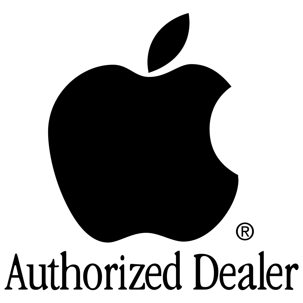 Black Apple logo with 'Authorized Dealer' text, signifying official partnership and product authenticity