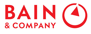 Bain & Company logo in red with circular motif