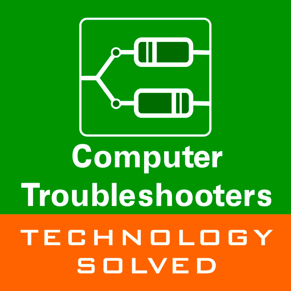Computer Troubleshooters logo with circuit and plug icon, emphasizing IT solutions.