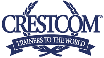 Crestcom logo with laurels and the tagline 'TRAINERS TO THE WORLD'