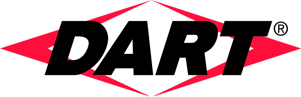 Red and black DART logo with trademark symbol, representing dynamic branding by Burkhart Marketing Partners