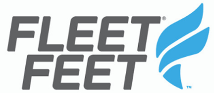 Fleet feet logo on a white background, designed with Integrated Marketing Solutions expertise.