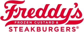 Freddy's Frozen Custard & Steakburgers logo, featuring franchise marketing.