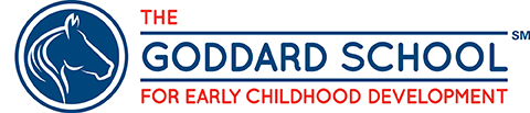 The Goddard School logo featuring a blue horse silhouette