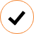 Orange circle with a check outline