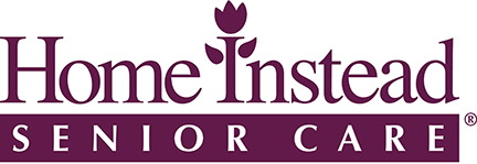 "Home Instead Senior Care logo in plum with a tulip icon."