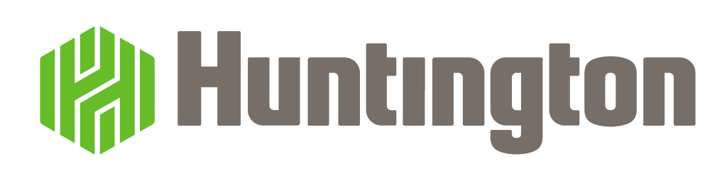 Huntington Bank logo with hexagon and green stripes