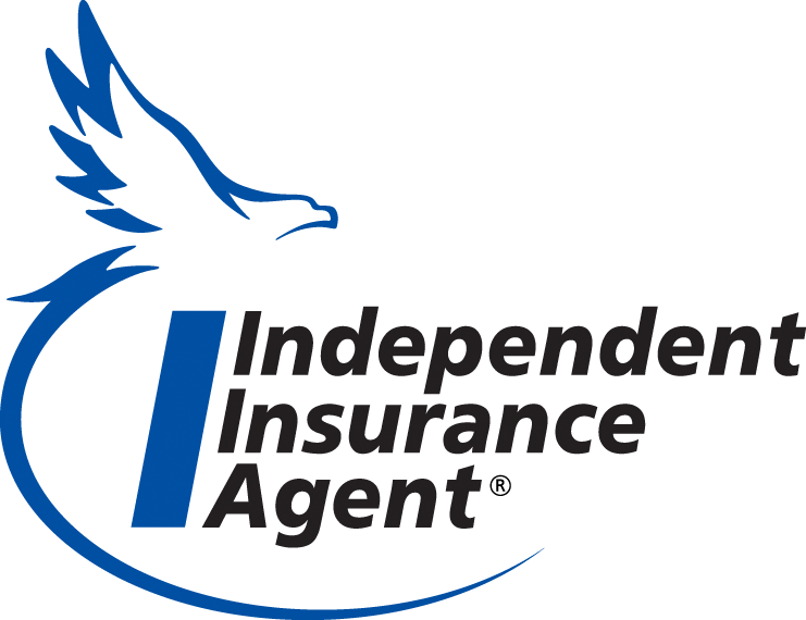Logo of Independent Insurance Agent with an eagle silhouette and blue lettering.