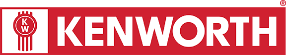 Kenworth logo with a white 'KW' badge on a red background