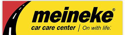 "Meineke Car Care Center logo with yellow backdrop."