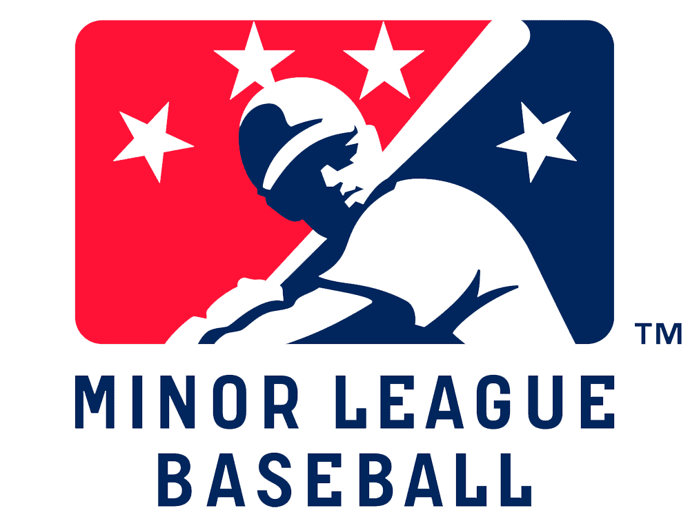 The logo for minor league baseball is designed to support franchise marketing.