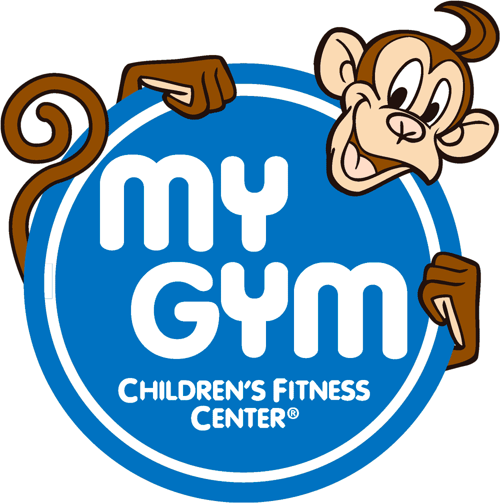 My Gym Children's Fitness Center logo with playful monkey.