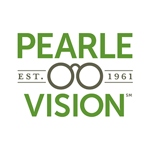 "Pearle Vision logo with glasses icon, established in 1961."