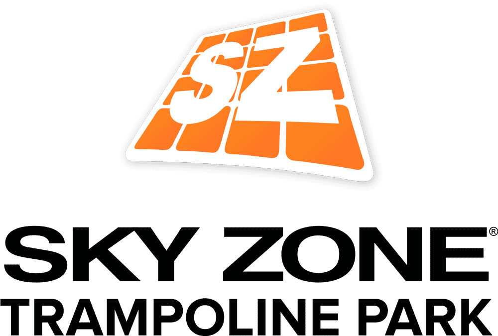 Sky Zone Trampoline Park logo with orange geometric design