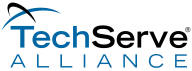 TechServe Alliance logo with blue swooping arc over the lettering.