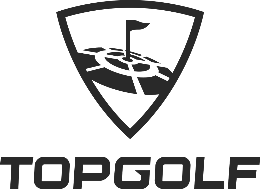 The Strategic Branding Services topgolf logo on a black background.