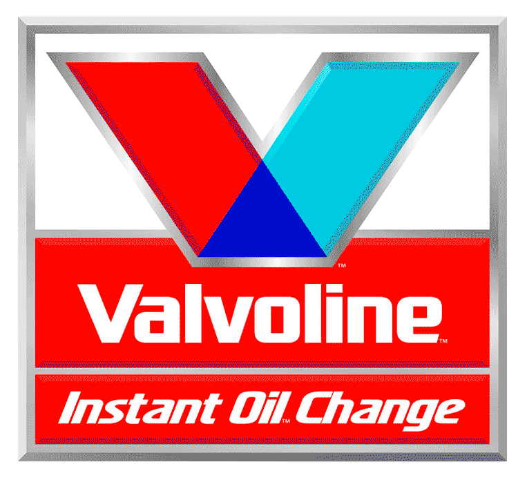 "Valvoline Instant Oil Change service logo with a red and blue 'V' symbol."