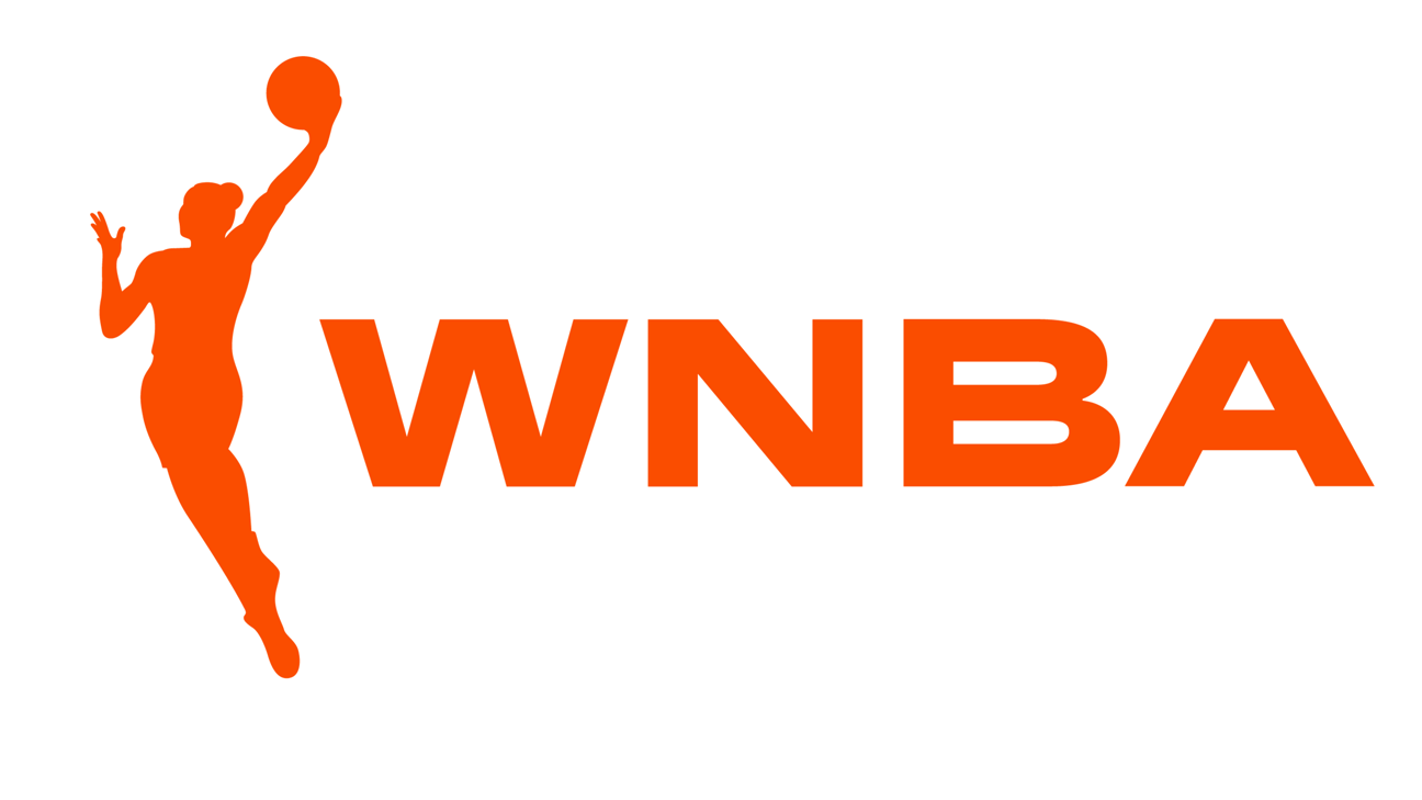 Wnba logo with a woman holding a basketball, designed by an Indianapolis Marketing Agency.
