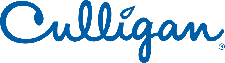 Culligan logo with cursive blue text and a water droplet above the 'i'.