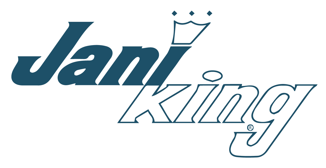 Jani-King logo with stylized blue text and a crown above the 'i'