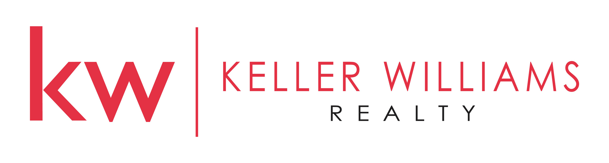Keller Williams Realty logo in red with 'kw' initials on a white background.