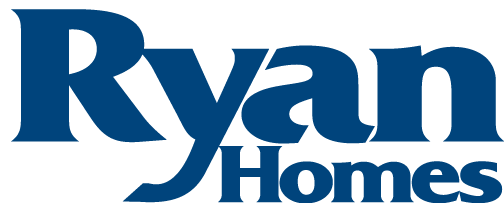 Ryan Homes logo in blue script on a transparent background