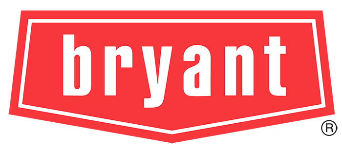 Bryant logo with red banner and white lowercase letters on a transparent background